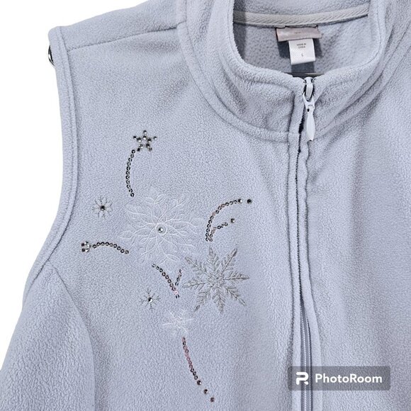 💎063 Holiday Editions Full Zip Up Fleece Holiday Vest - Picture 3 of 7